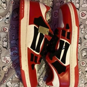 AMIRI Red White and Black Kids Low-Top Sneakers